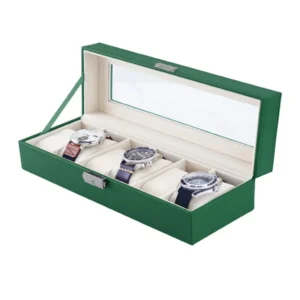 Green Lion Classic Watch Box 6 slots with Glass