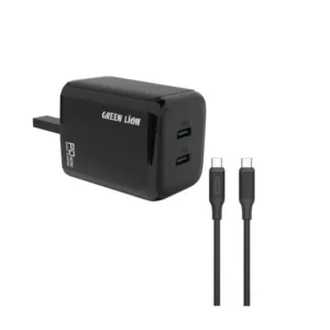 Green Lion 40W Dual PD Wall Charger With USB-C To USB-C Cable 1M UK