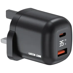 Green Lion Q- SERIES UK Plug GaN Charger USB-C&A Port PD35W+ QC3.0