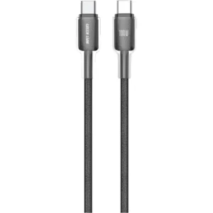 Green Lion USB-C TO USB-C Transparent PC Casing 1m Braided Cable PD 100W