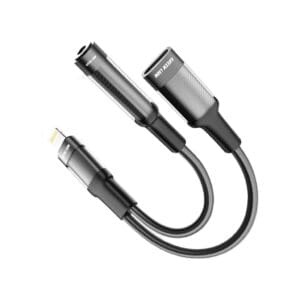 Green Lion Earphone Adapter (12cm) Lightning To Lightning (Charging) + 3.5 (Audio)