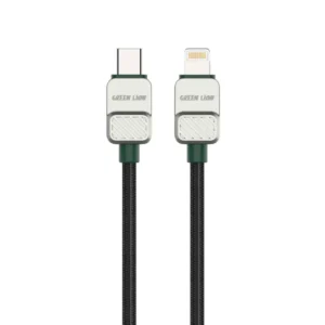 Green Lion Braided USB C to Lightning Electroplated +Braided 1m 27W