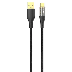 Green Lion Transparent Braided Cable 12W USB-A to USB-C 1mtr