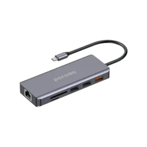 Porodo 9in1 HDMI Ethernet USB-C Hub