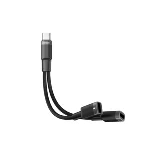 Porodo Type-C Connector Audio & Charge Adapter(0.12m)