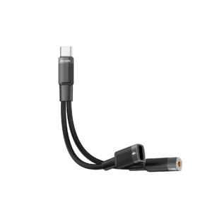 Porodo Type-C Connector Audio & Charge Adapter(0.12m)