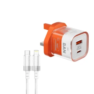 Porodo Crystal Shell GaN Wall Charger 1.2M Lightning Cable Included