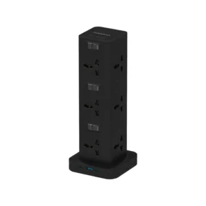 Porodo Three-Story 12AC Power Hub With USB-C PD & Quick Charge 3.0