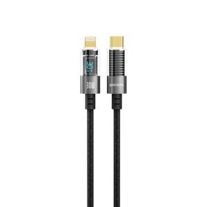 Porodo Braided Cable - Transparent USB-C TO Lightning(4ft / 1.2m)
