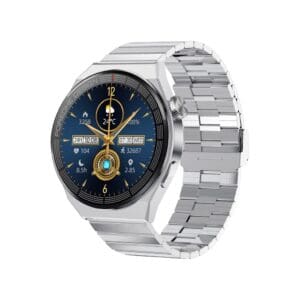 Porodo Zebro Smart Watch Silver dial + Grey Silicon Strap & Silver Metal strap