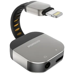 Porodo 2-In-1 Adapter Lightning To 3.5mm Aux Audio + Charging