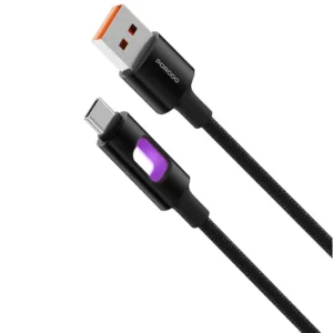 Porodo LED Braided USB-A to USB-C Cable Charging & Data Transfer