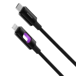 Porodo LED Braided USB-C to Lighting Cable Charging & Data Transfer PD 27W