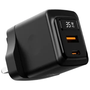 Porodo GaN 35W Dual Port Wall Charger with Power Display