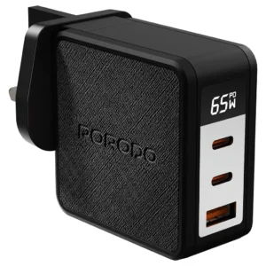 Porodo Quantom GaN 65W Multi-Port Charger with Digital Display