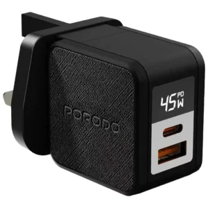 Porodo Quantom GaN 45W Multi-Port Charger with Digital Display
