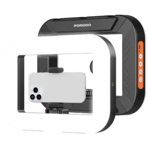 Porodo Lifestyle Handheld ring grip Camera & phone vlogging light Desktop support | Phone clamp