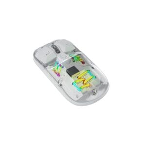 Porodo Transparent Dual-Mode Wireless Mouse RGB Light And Magnetic Cover