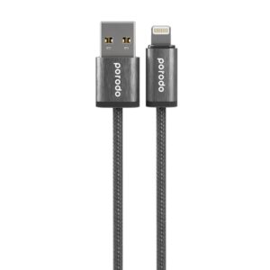 Porodo Woven Braided USB-A Lightning Cable Data & Fast Charge Aluminum Shell 1.2m/4ft
