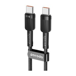 Porodo 50W Dual Port Car Charger Braided Cable Included Type-C to Type-C