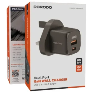 Porodo GaN Dual Port Wall Charger UK