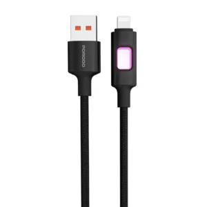 Porodo LED Braided USB-A to Lightning Cable Charging & Data Transfer