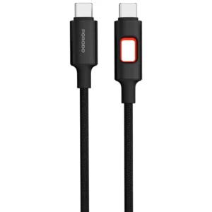 Porodo LED Braided USB-C to USB-C Cable Charging & Data Transfer PD 60W