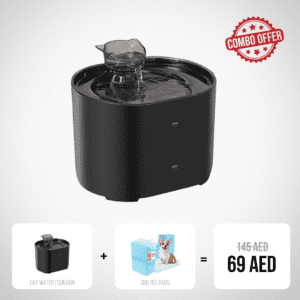 Cat Water Fountain Black + Pee Pads @AED69