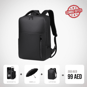 Laptop Backpack + Umbrella + Water Bottle