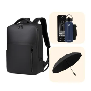 Nexso Daily Essentials Combo – Backpack, Umbrella & Water Bottle
