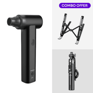 Laptop Stand + Air Duster + Tripod Selfie Stick @AED159 - Black