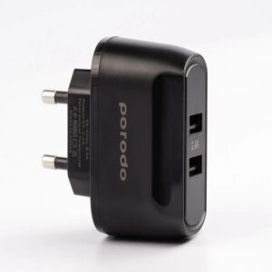 Porodo Blue 2Pin Dual Port WallCharger 2.4A/12W EU