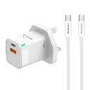 Porodo Blue Ultra-Quick Charger USB-A to USB-C (1m Type-C Cable Included)