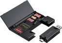 Porodo Blue 2 in 1 Card Reader with Card Holder