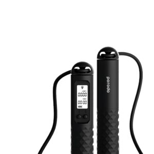 Porodo Lifestyle Smart Skipping Rope  Forward & Reverse Counts, Battery Display Set Time