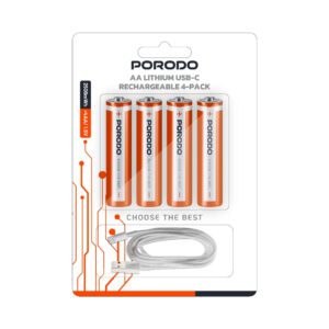 Porodo AA Lithium USB-C Rechargeable 4-Pack