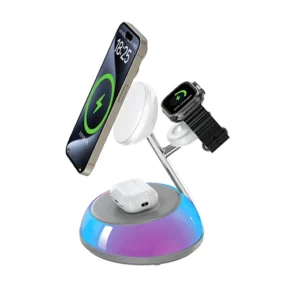 WiWU Wi-W036 Aurora Qi2.0 3 in 1 Wireless Charger - White