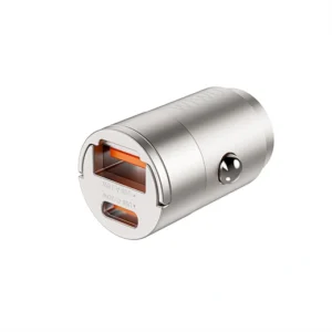 WiWU WI-QC028 30W Nano A+C Fast Car Charger -Titanium Color