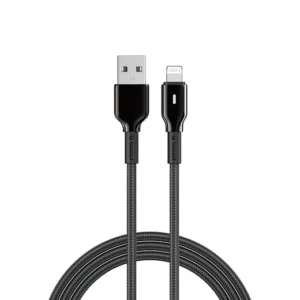 WiWU WI-C074 DuraLink 3A Series Nylon Braided USB-A to Lightning Cable 1m - Black