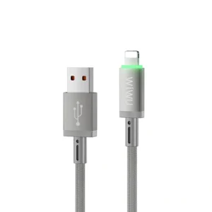 WiWU Wi-C081 Maglink 12W Magnetic USB-A to Lightning 1m Cable - Grey