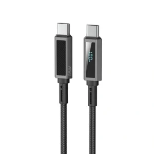 WiWU WI-C079 Warriors Link 100W Series Nylon Braided Type-C to Type-C Cable 1.2m - Black