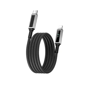 WiWU WI-C080 Warriors Link 240W Series Nylon Braided Type-C to Lightning Cable 1m - Black