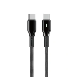 WiWU WI-C075 DuraLink 60W Series Nylon Braided Type C to Type-C Cable 1m - Black